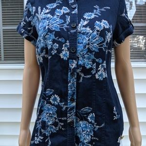 LADIES VAN HEUSEN SHORT SLEEVE TOP DARK BLUE BASE